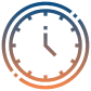 Clock icon with gradient color design.
